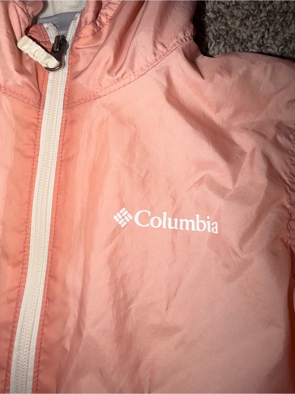 Columbia Kids Peach Hooded Rain Jacket